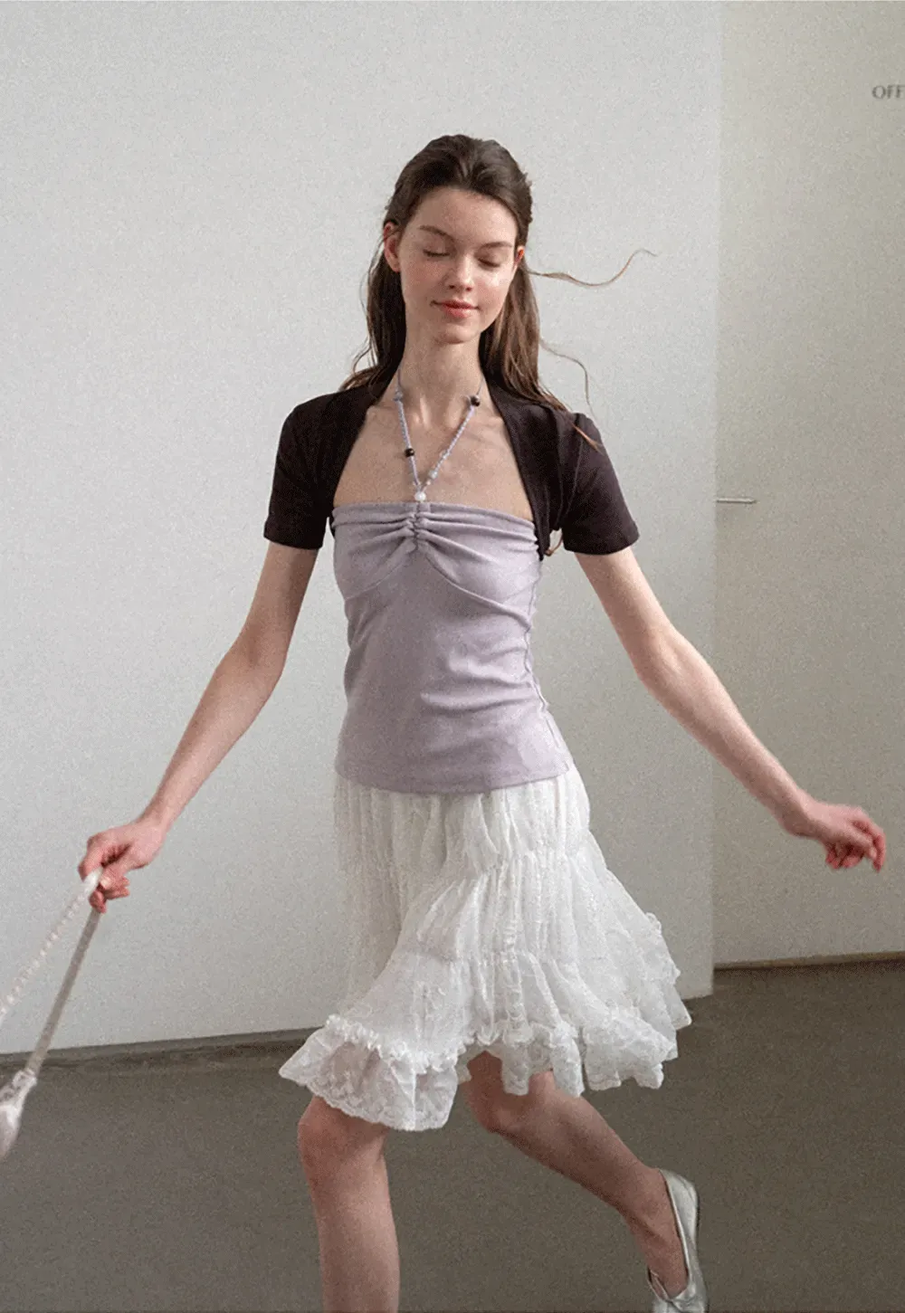 Asymmetrical Neckline Short Sleeve T Shirt