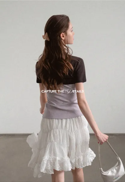 Asymmetrical Neckline Short Sleeve T Shirt