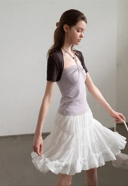 Asymmetrical Neckline Short Sleeve T Shirt
