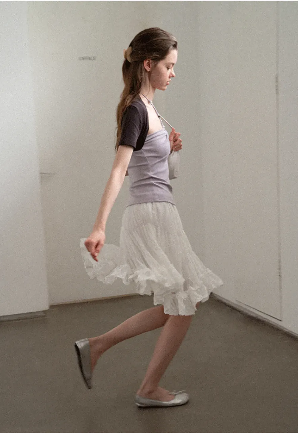 Asymmetrical Neckline Short Sleeve T Shirt
