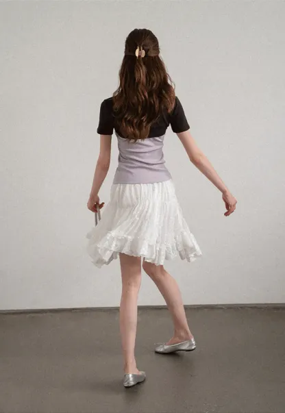 Asymmetrical Neckline Short Sleeve T Shirt