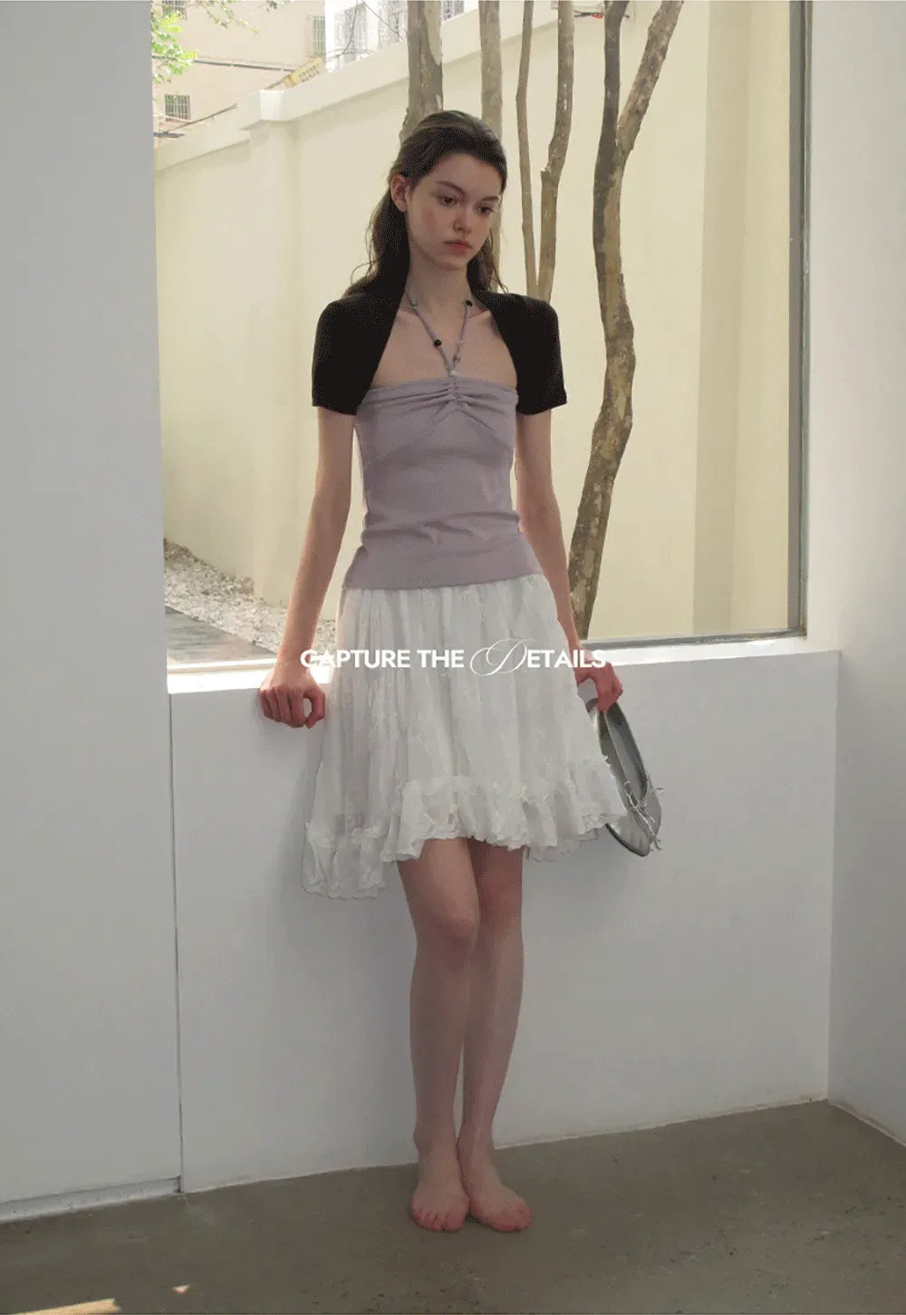 Asymmetrical Neckline Short Sleeve T Shirt