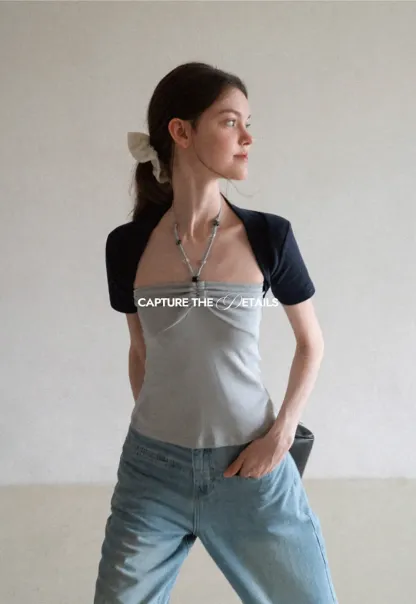 Asymmetrical Neckline Short Sleeve T Shirt