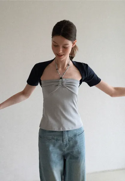 Asymmetrical Neckline Short Sleeve T Shirt