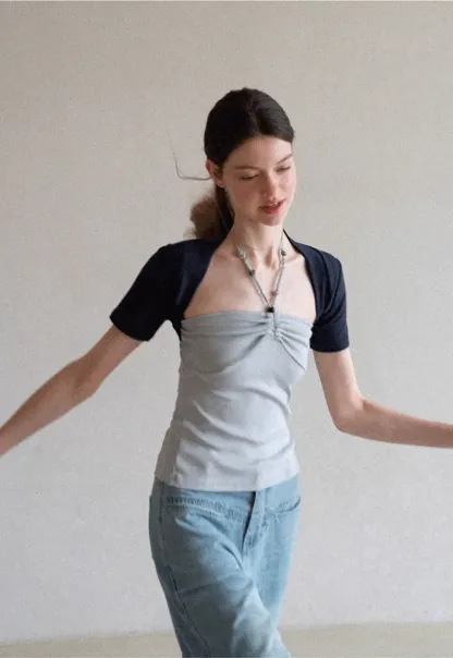 Asymmetrical Neckline Short Sleeve T Shirt