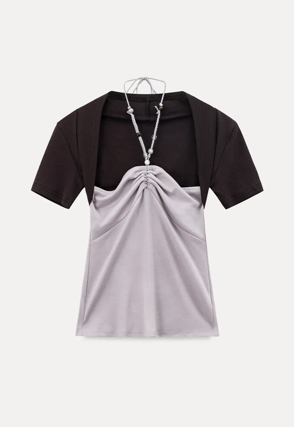 Asymmetrical Neckline Short Sleeve T Shirt