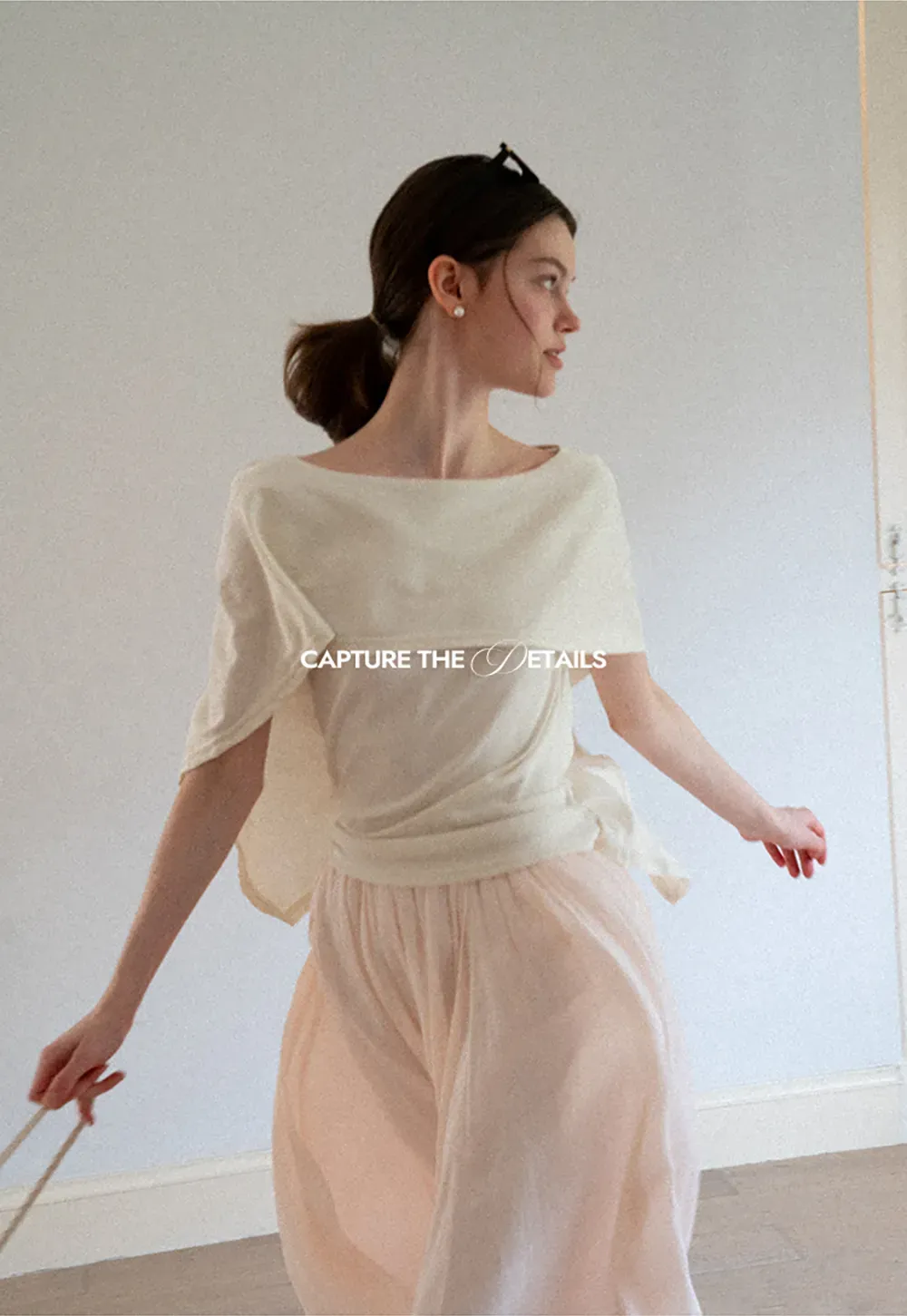 Off Shoulder Dolman Sleeve Layered T Shirt