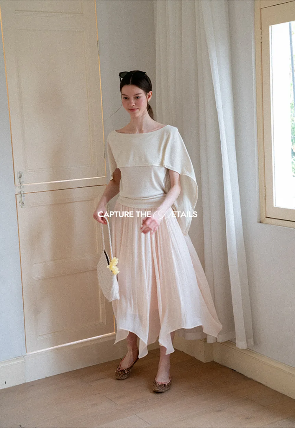 Off Shoulder Dolman Sleeve Layered T Shirt