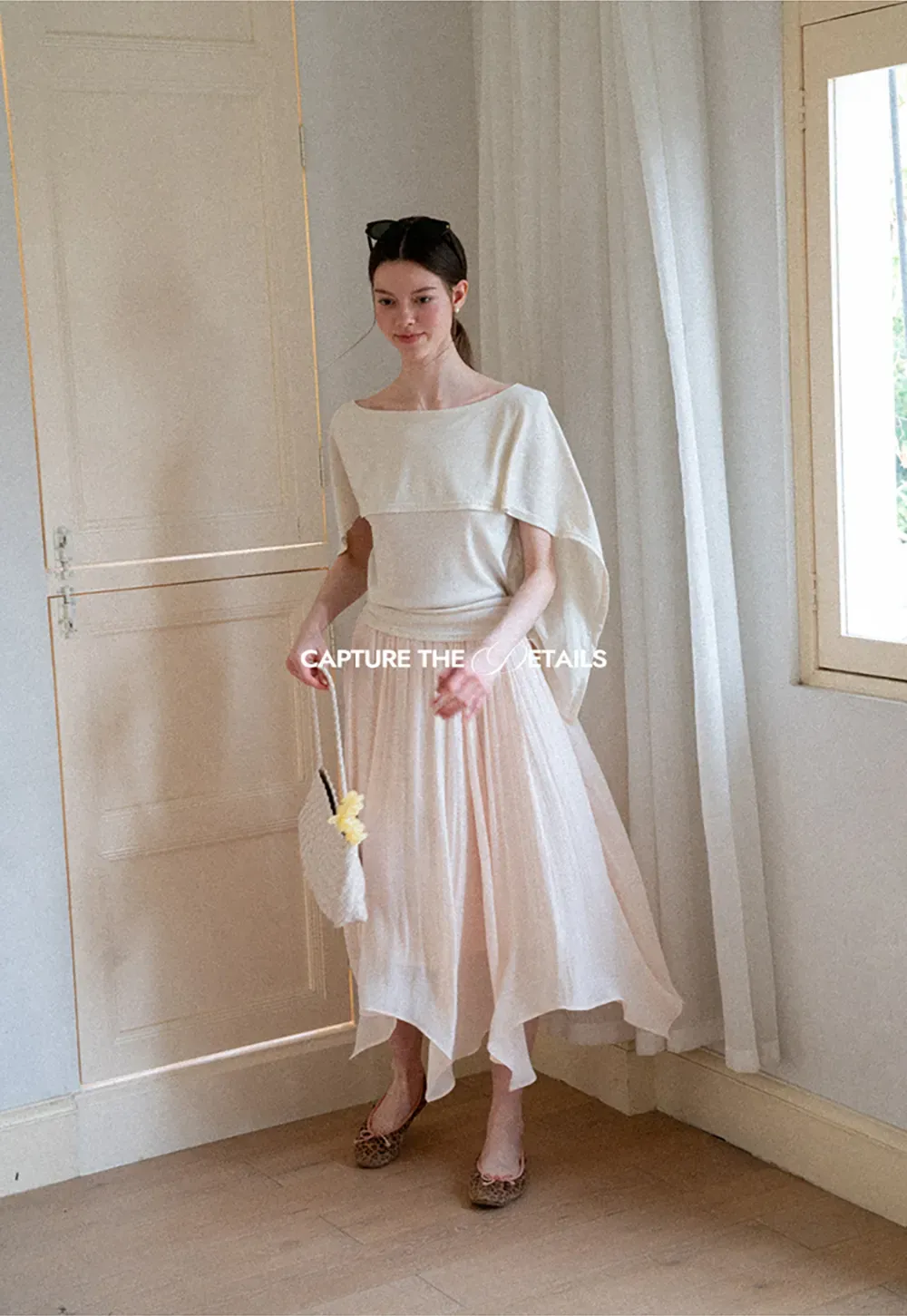 Off Shoulder Dolman Sleeve Layered T Shirt