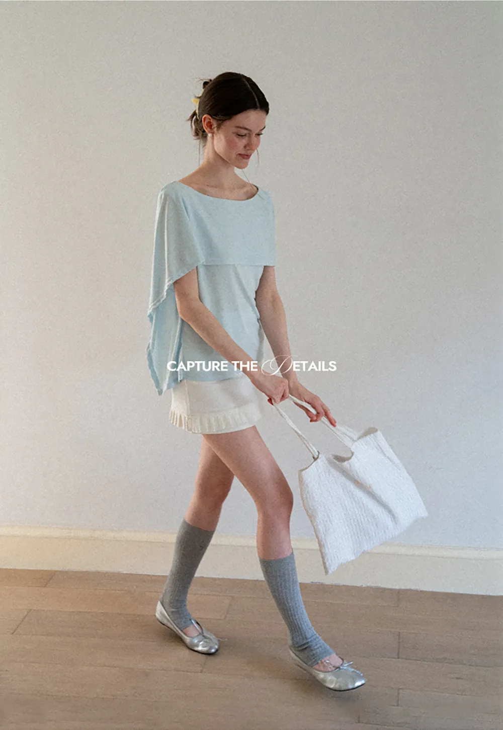 Off Shoulder Dolman Sleeve Layered T Shirt