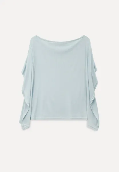 Off Shoulder Dolman Sleeve Layered T Shirt