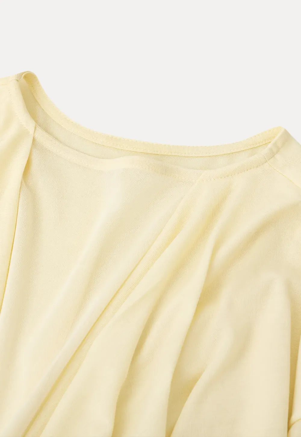 Sheer Back Panel Draped Top