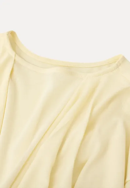 Sheer Back Panel Draped Top