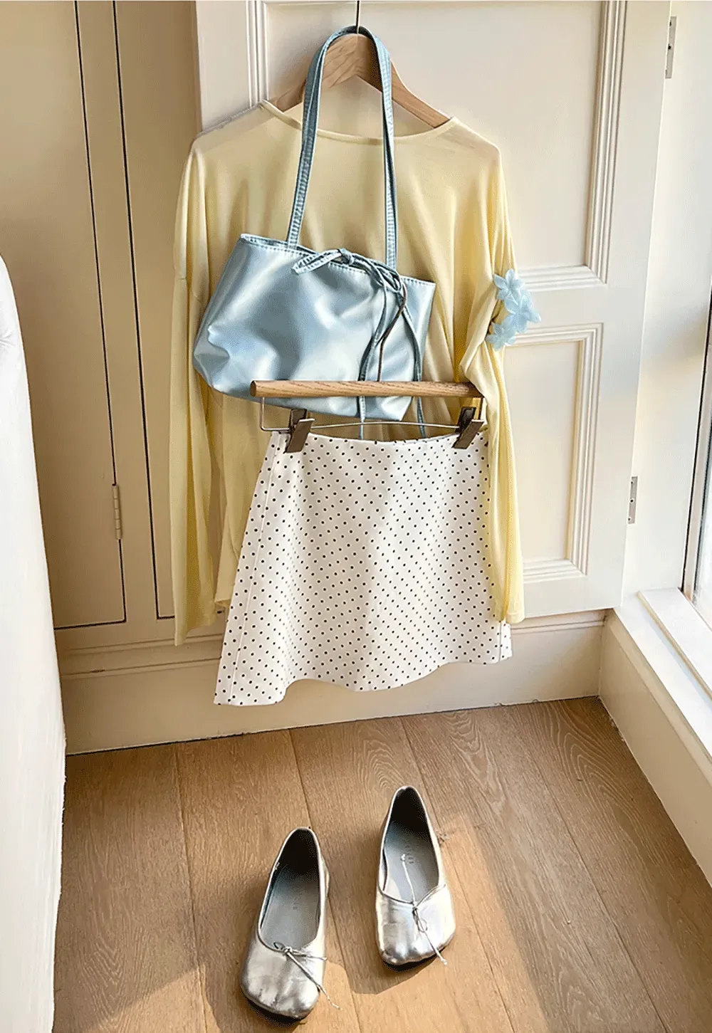 Sheer Back Panel Draped Top