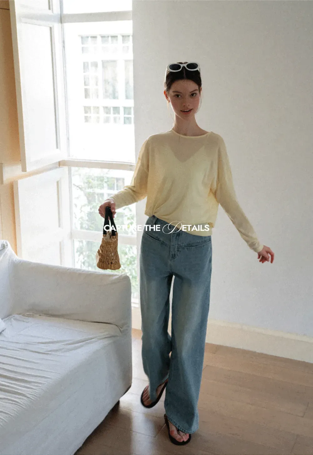 Sheer Back Panel Draped Top