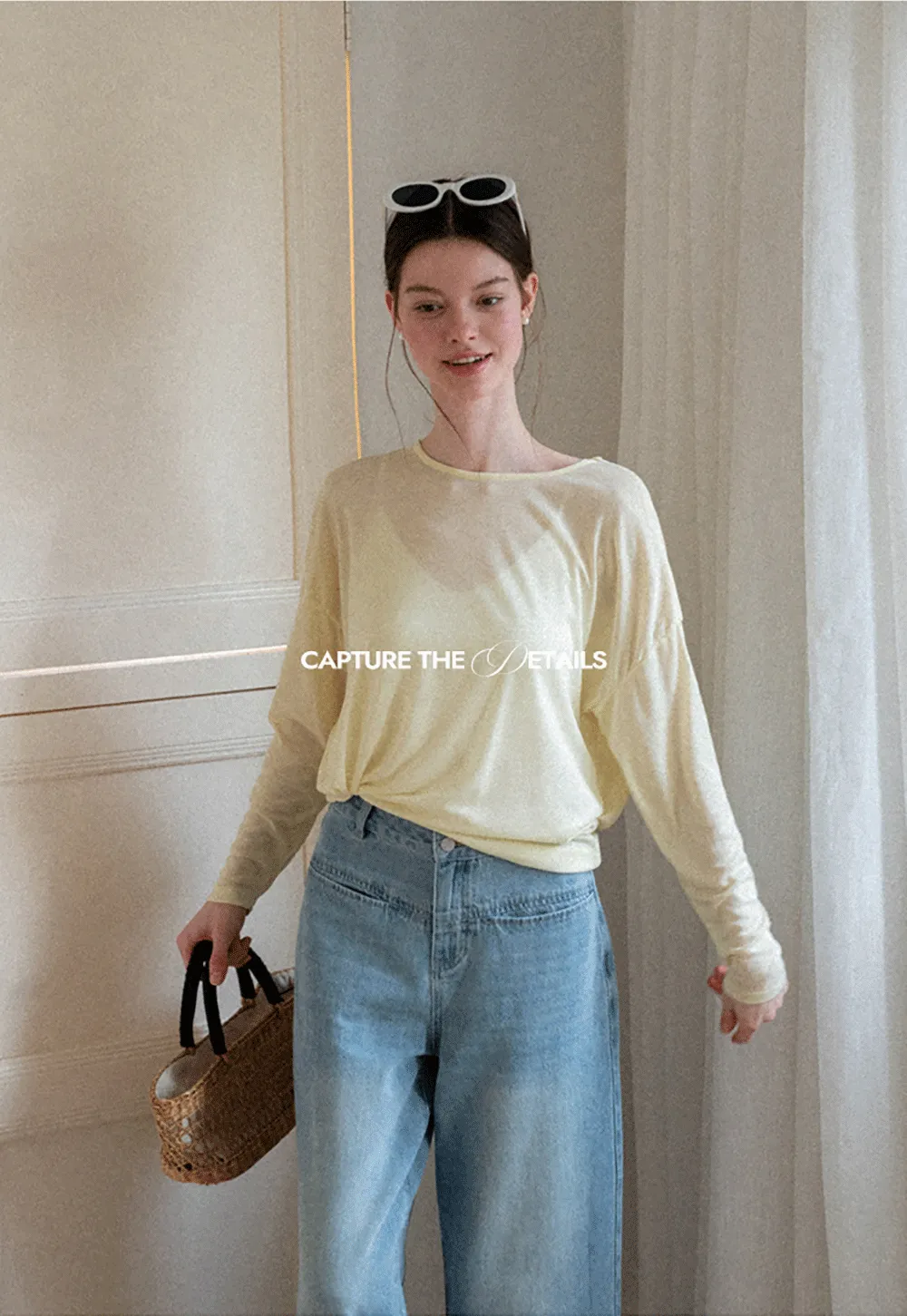 Sheer Back Panel Draped Top