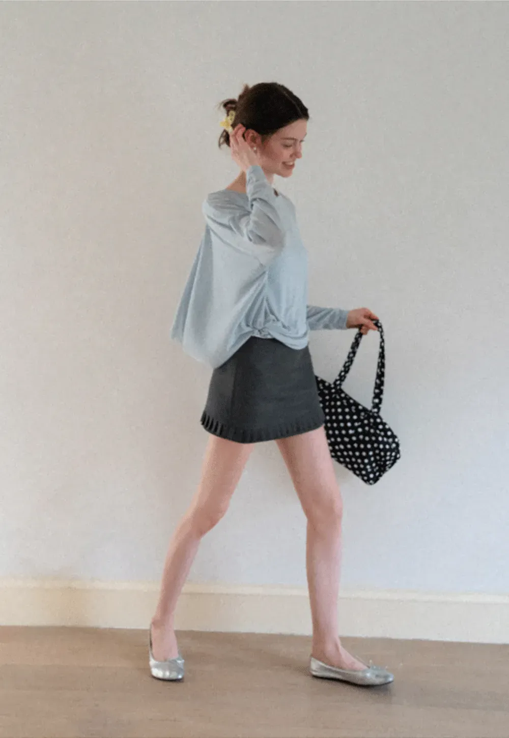 Sheer Back Panel Draped Top