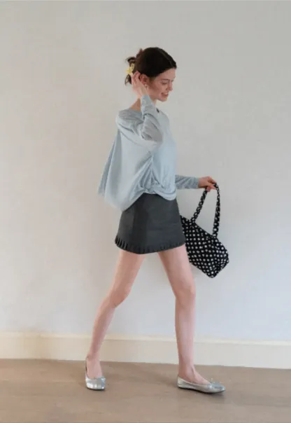 Sheer Back Panel Draped Top