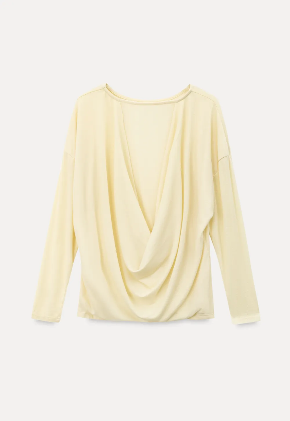 Sheer Back Panel Draped Top