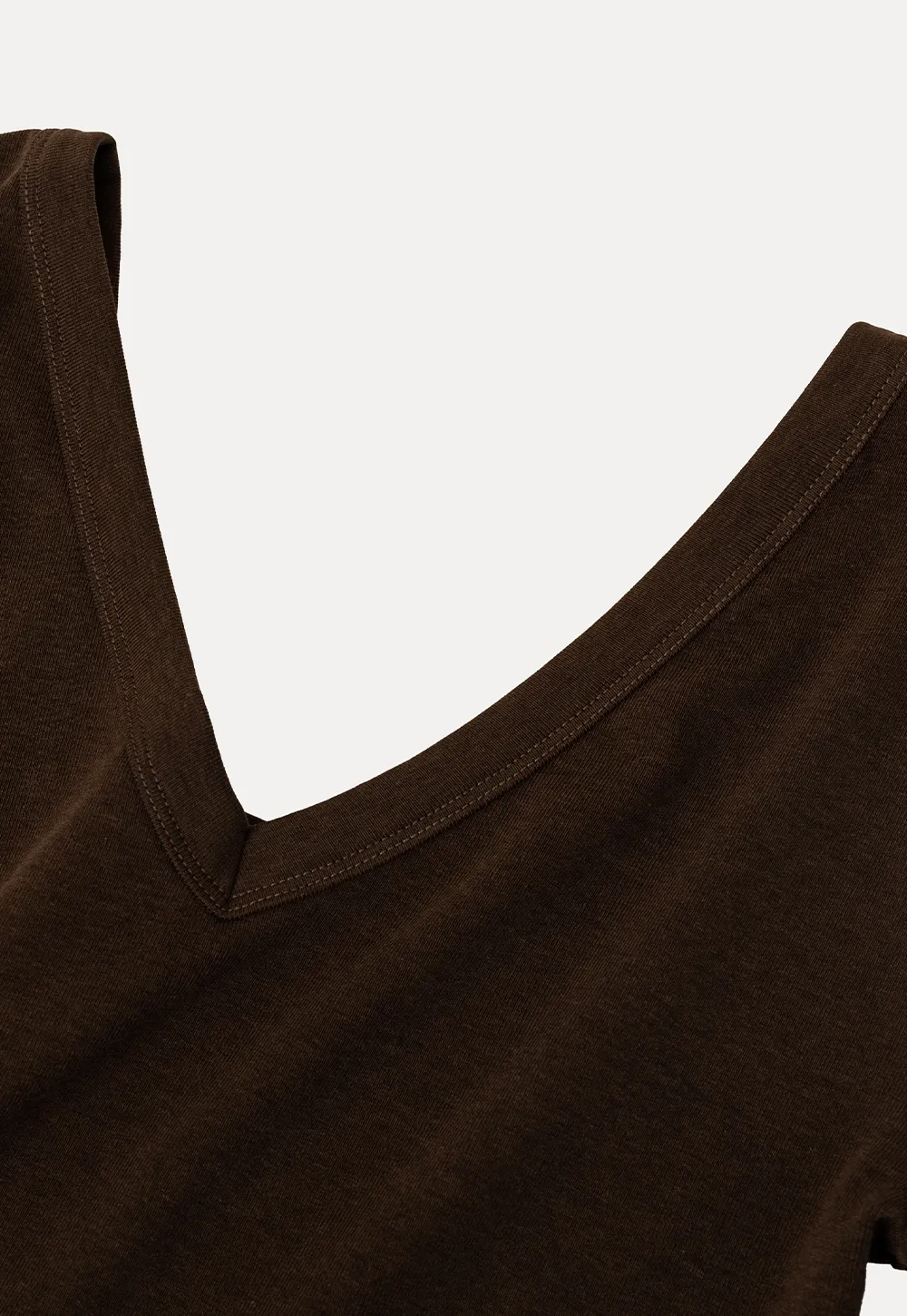 V Neck Short Sleeve Fitted T Shirt
