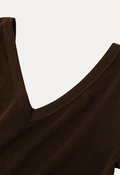 V Neck Short Sleeve Fitted T Shirt