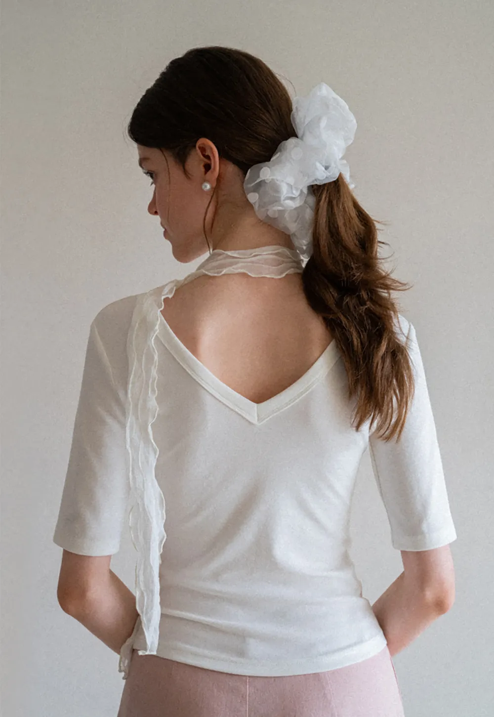 V Neck Short Sleeve Fitted T Shirt