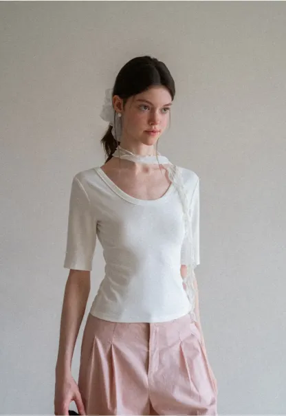 V Neck Short Sleeve Fitted T Shirt