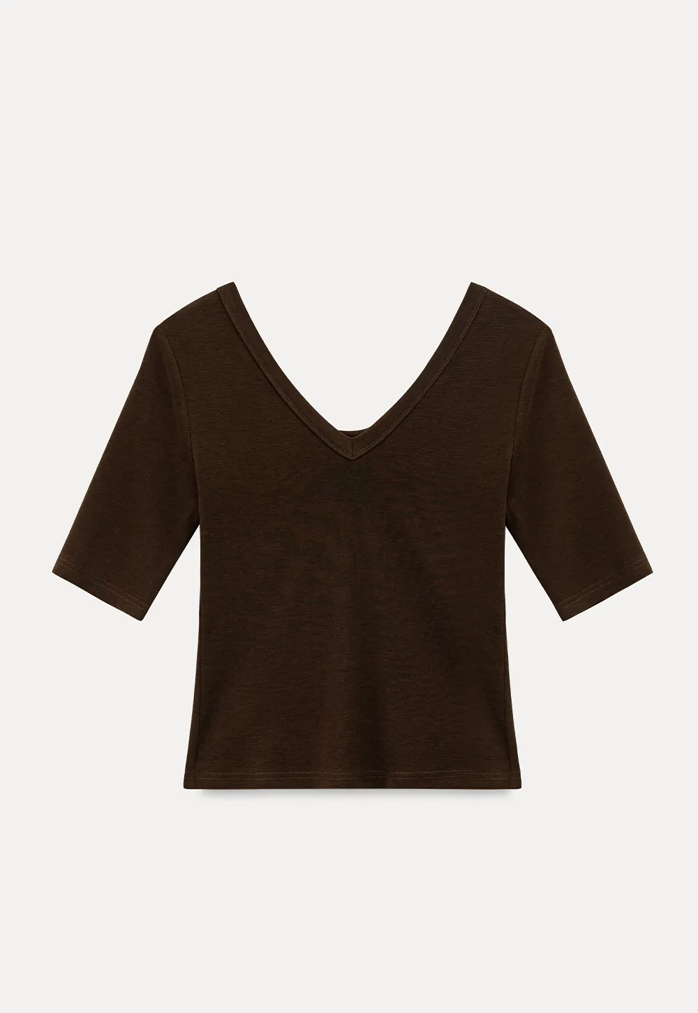 V Neck Short Sleeve Fitted T Shirt