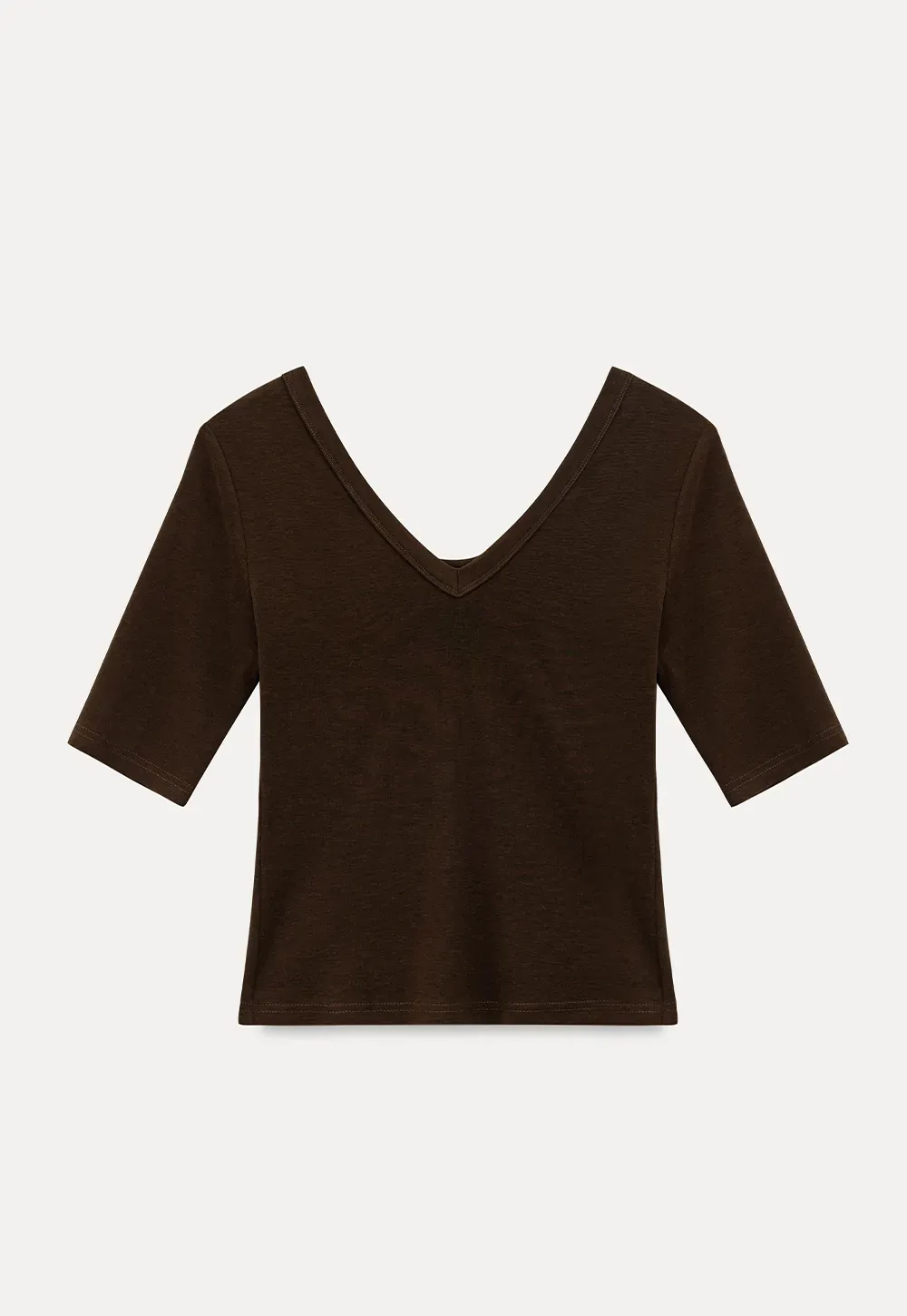 V Neck Short Sleeve Fitted T Shirt