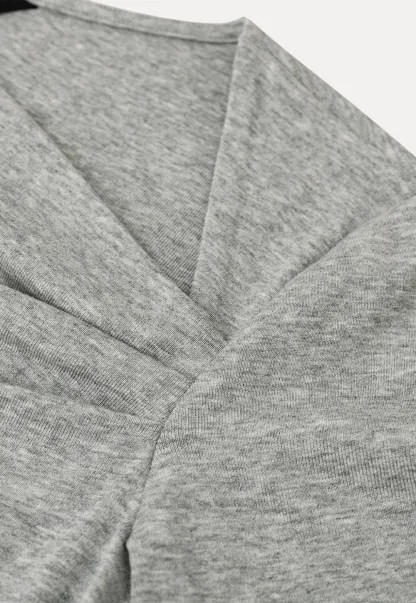 Asymmetric Draped Neckline Short Sleeve T Shirt