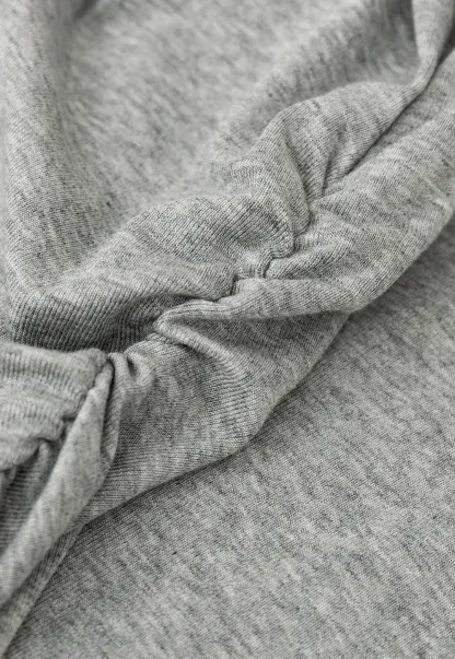Asymmetric Draped Neckline Short Sleeve T Shirt