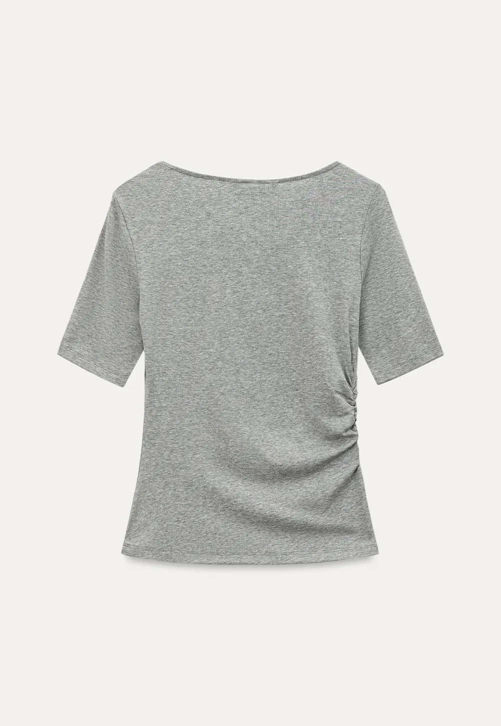 Asymmetric Draped Neckline Short Sleeve T Shirt