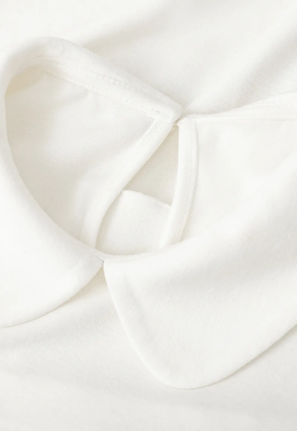 Pleated Collar Short Sleeve T Shirt