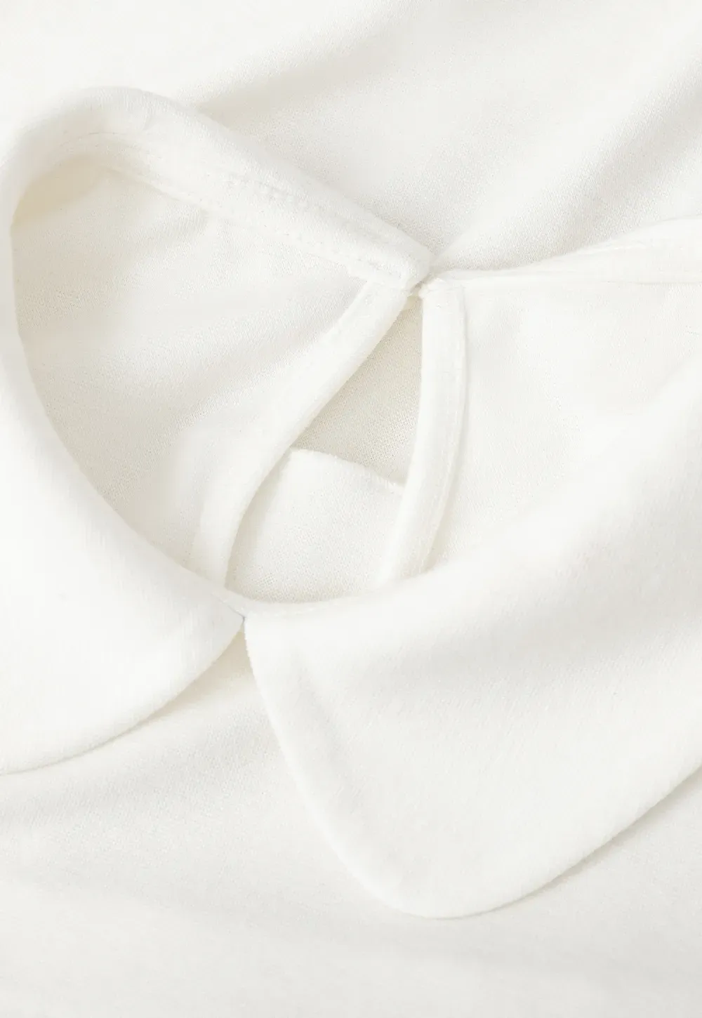 Pleated Collar Short Sleeve T Shirt