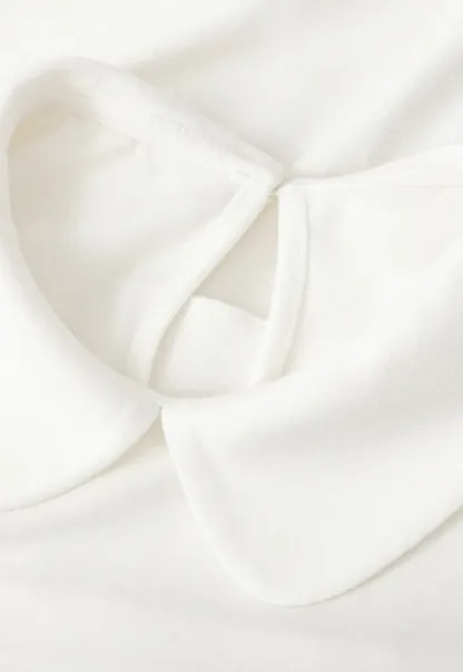 Pleated Collar Short Sleeve T Shirt