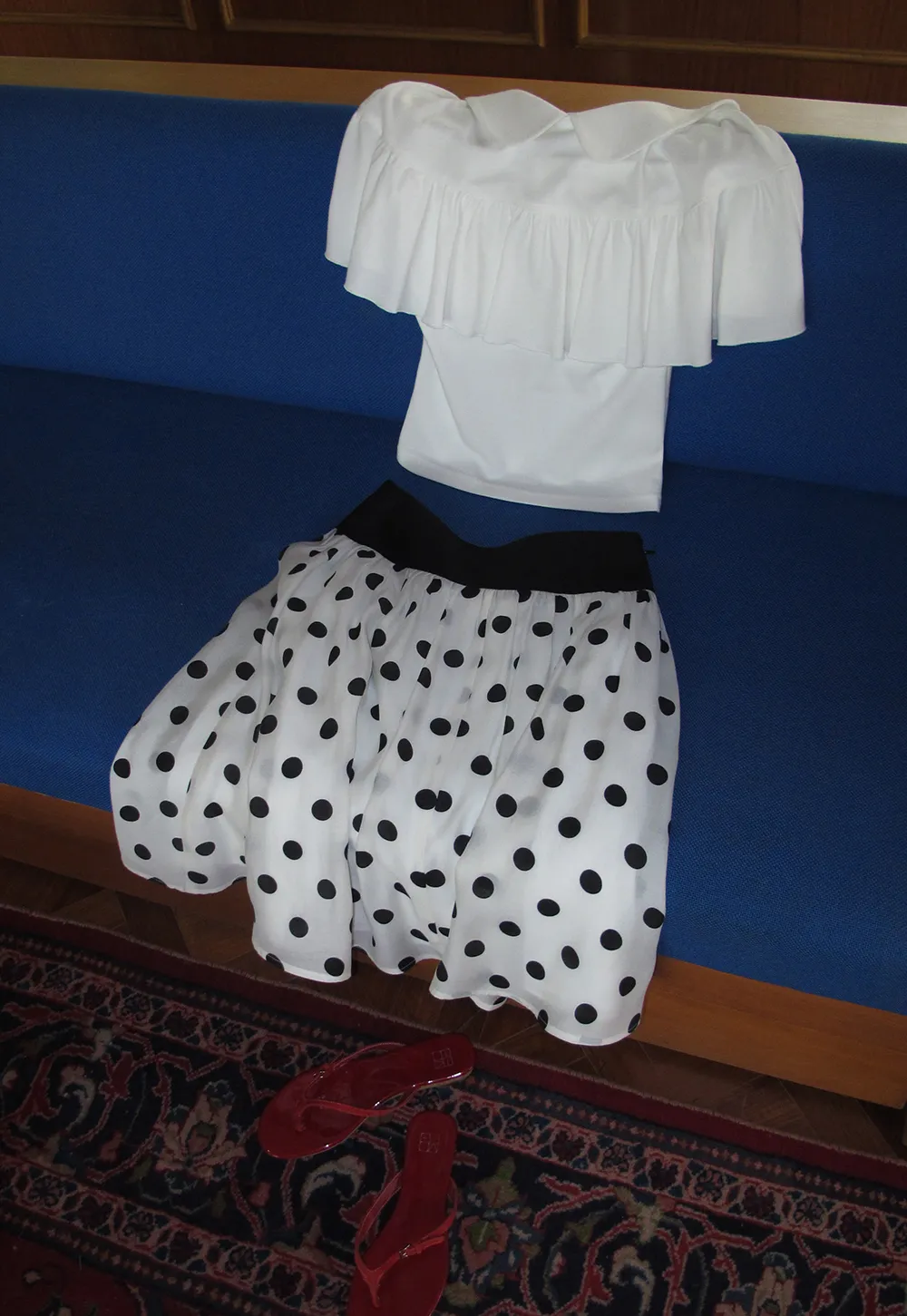 Pleated Collar Short Sleeve T Shirt