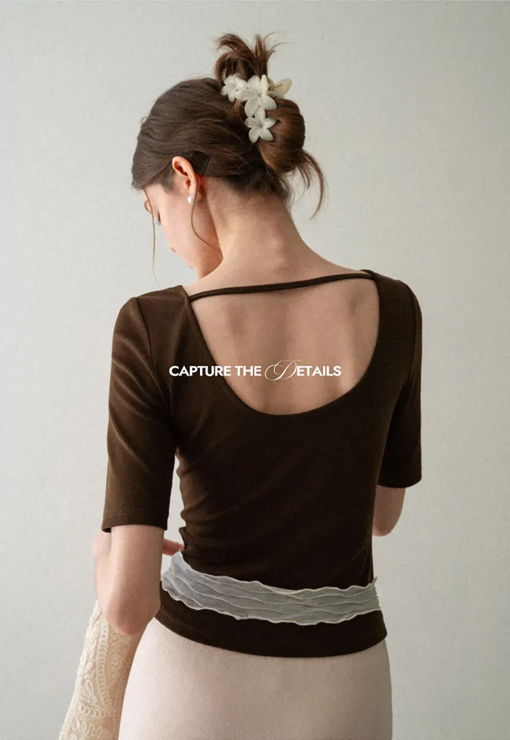 Cropped Ribbed Knit Short Sleeve Top