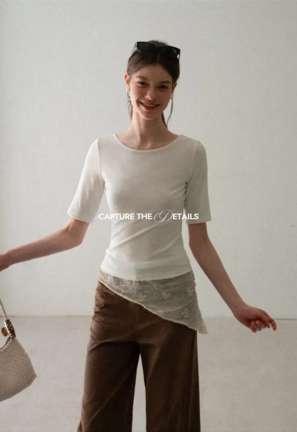 Cropped Ribbed Knit Short Sleeve Top