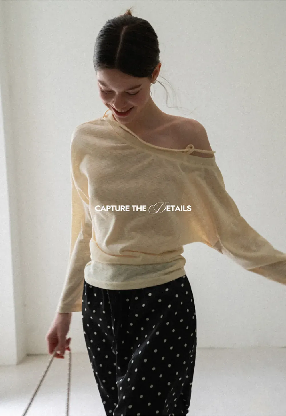 Asymmetrical Shoulder Knit Top Long Sleeve