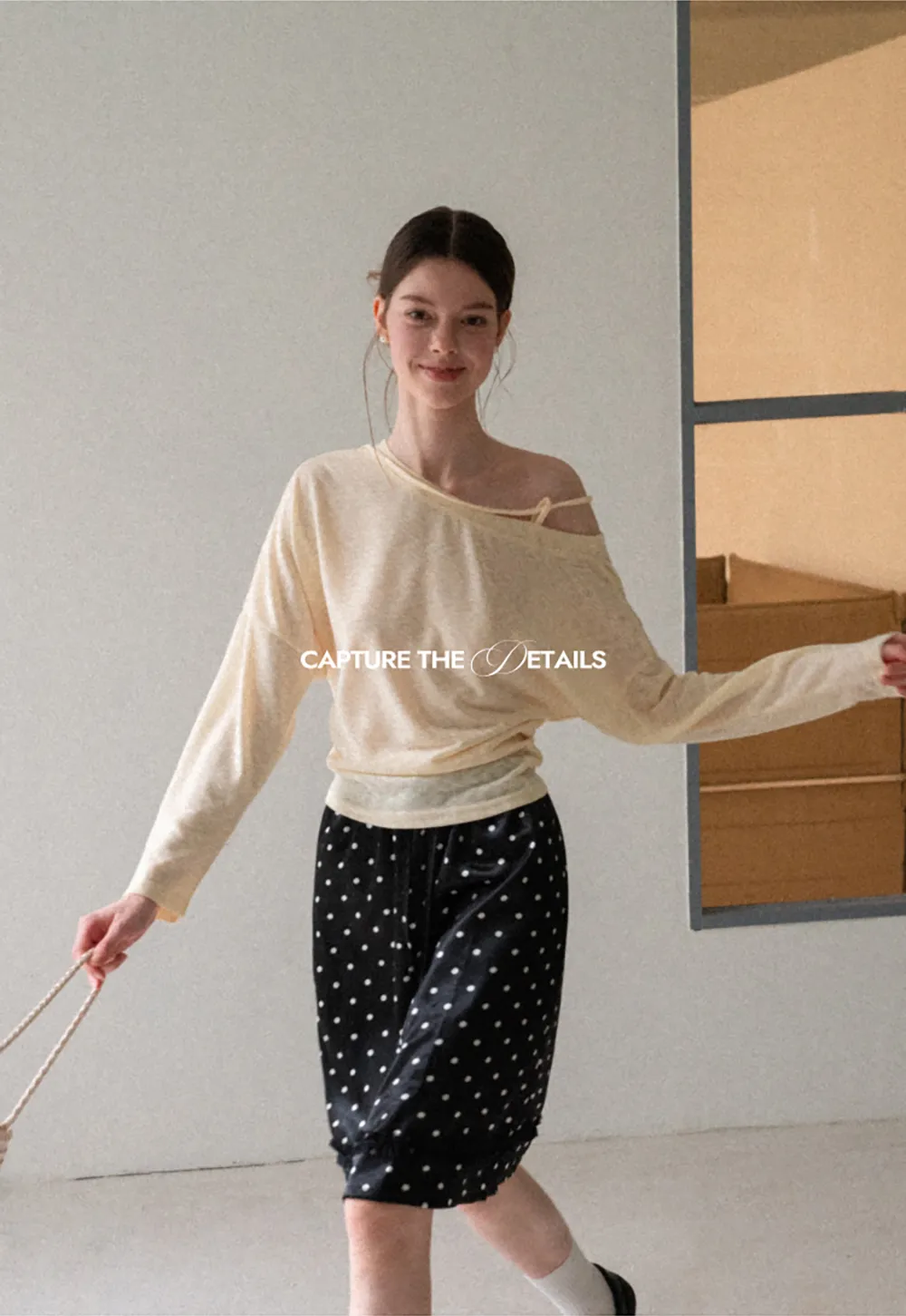 Asymmetrical Shoulder Knit Top Long Sleeve