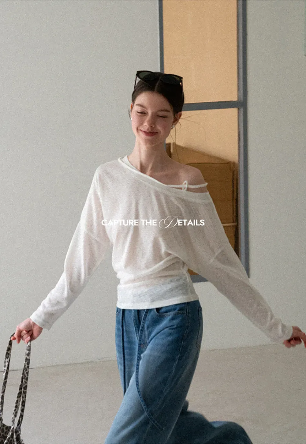 Asymmetrical Shoulder Knit Top Long Sleeve