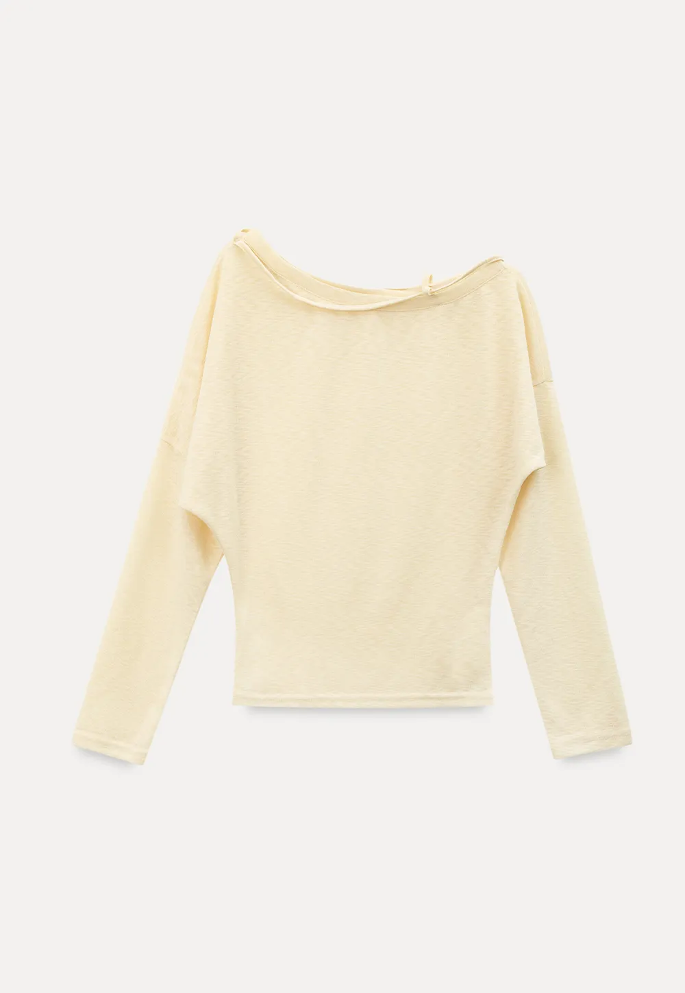 Asymmetrical Shoulder Knit Top Long Sleeve