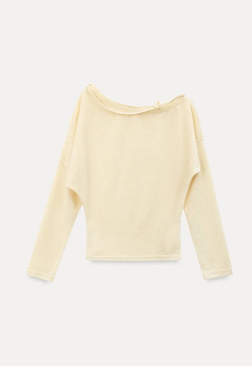 Asymmetrical Shoulder Knit Top Long Sleeve