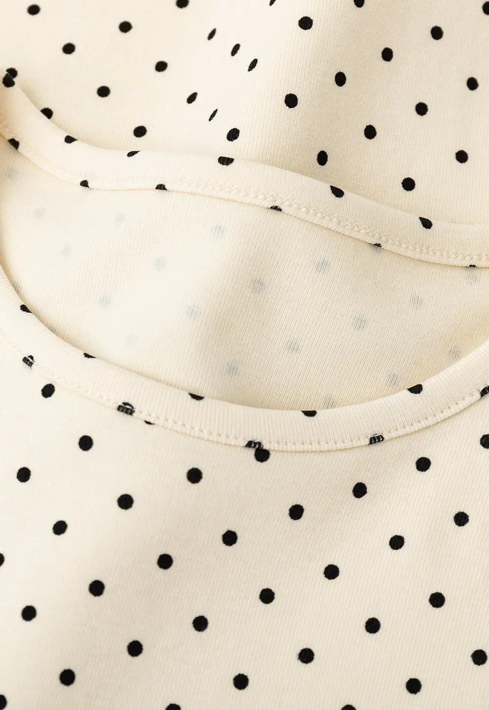 Polka Dot Print Short Sleeve Crew Neck T Shirt
