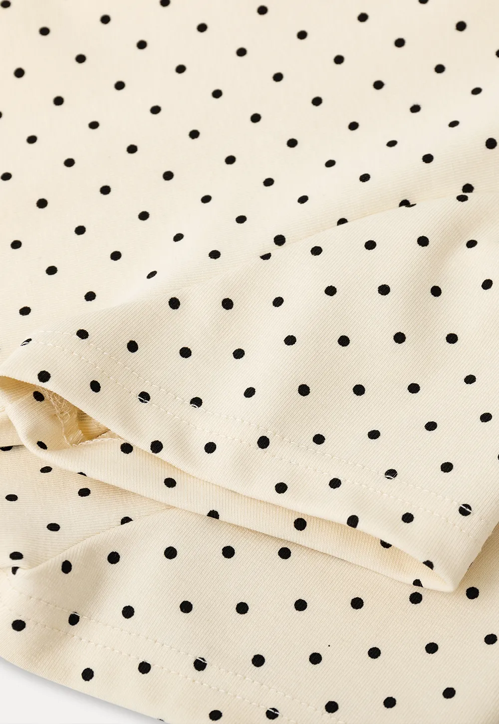 Polka Dot Print Short Sleeve Crew Neck T Shirt
