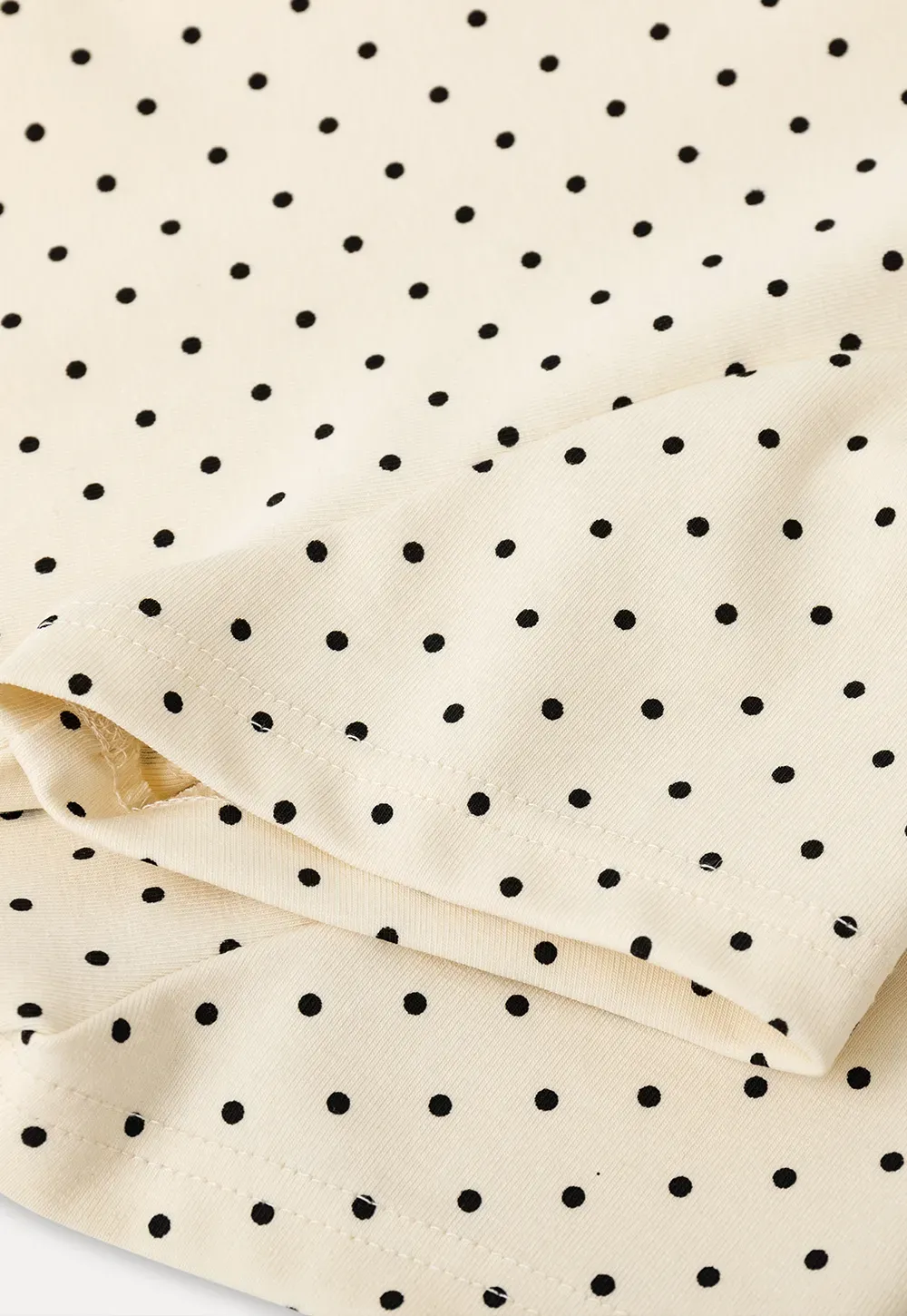 Polka Dot Print Short Sleeve Crew Neck T Shirt