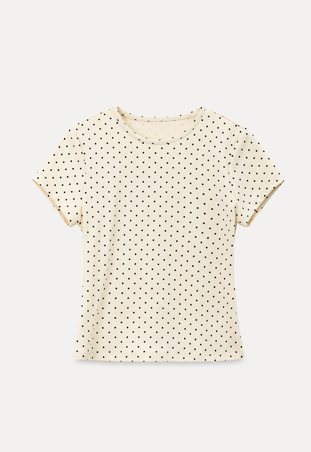 Polka Dot Print Short Sleeve Crew Neck T Shirt