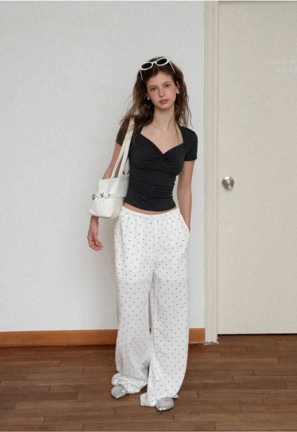 Twist Front Cropped Short Sleeve Top
