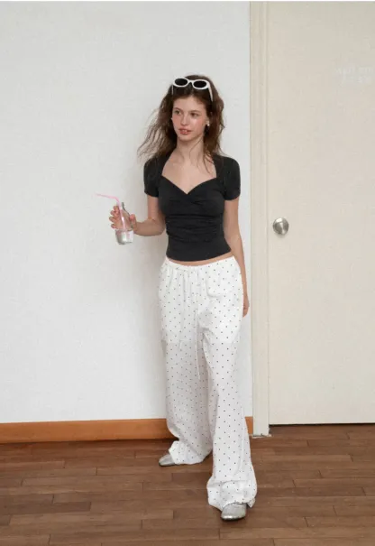 Twist Front Cropped Short Sleeve Top