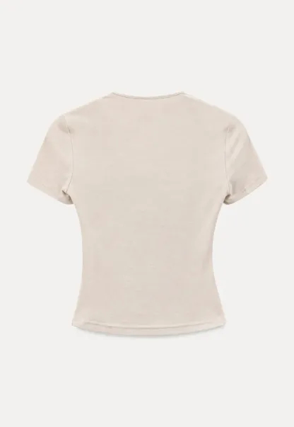 Twist Front Cropped Short Sleeve Top